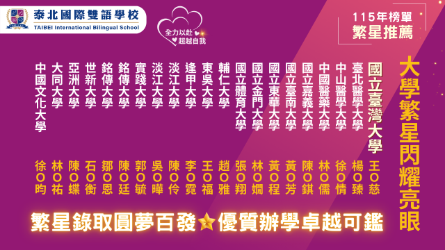 狂賀115年－高中繁星推薦榜單亮眼 